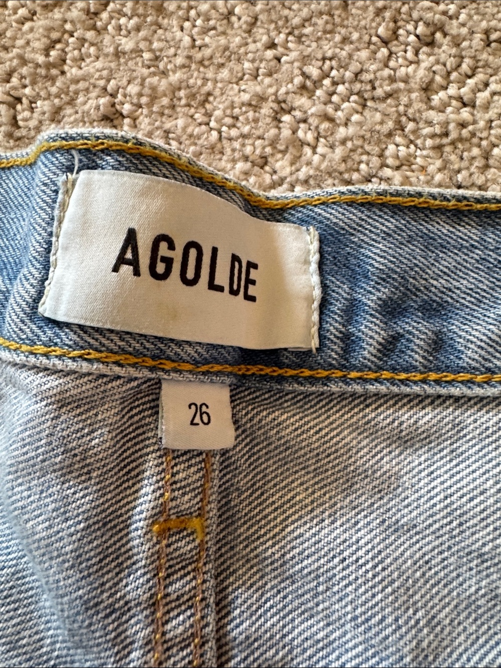 Agolde Light Wash Distressed Denim Cutoff Shorts - Picture 3 of 4